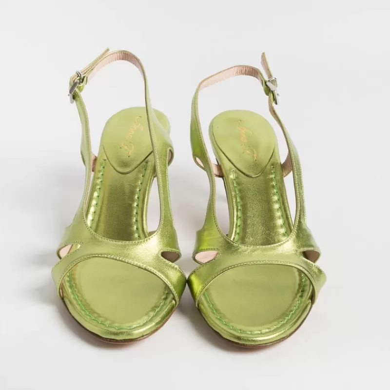 Anna F. - Sandali Con Tacco- 3664 - Laminato Lime<Collezione Scarpe Donna Cerimonia - Scarpe E Pochette