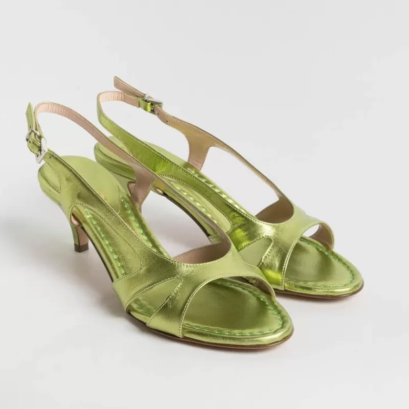 Anna F. - Sandali Con Tacco- 3664 - Laminato Lime<Collezione Scarpe Donna Cerimonia - Scarpe E Pochette