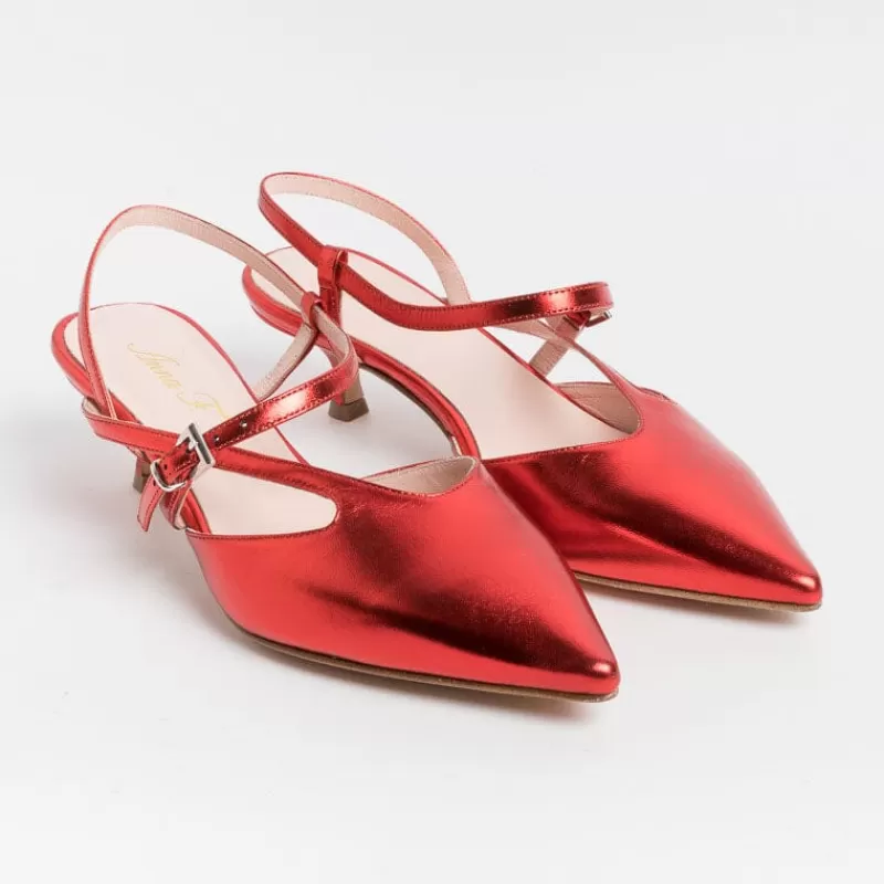 Anna F. - Sling Back 1318 - Laminato Rosso<Collezione Scarpe Donna Sling Back