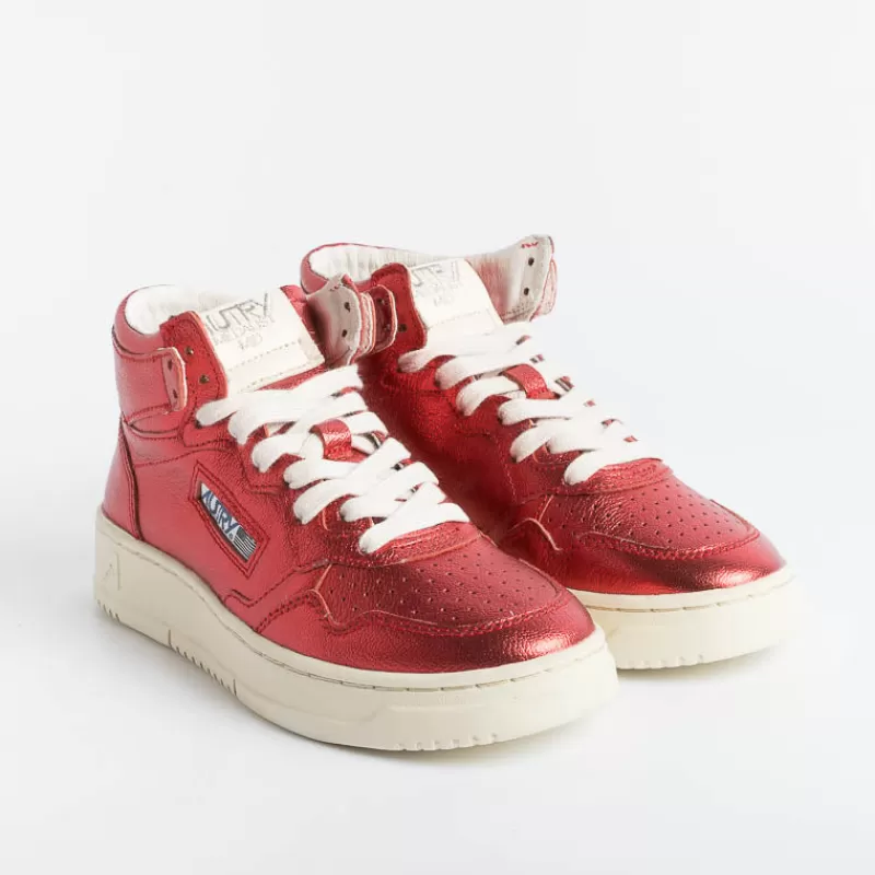 AUTRY - Collezione donna Autry - Aumw Gm06 -Sneakers Mid Wom Goat - Metal Red<Collezione Scarpe Donna Sneakers