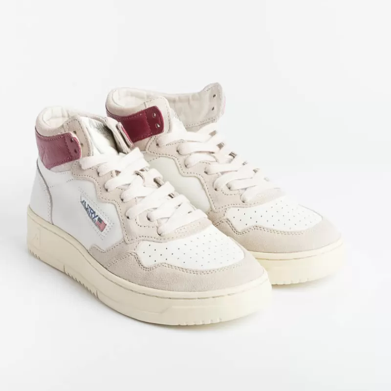 AUTRY - Collezione donna Autry - Aumw Gs08 - Sneakers Mid Wom Goat - Bianco Ametista<Collezione Scarpe Donna Sneakers