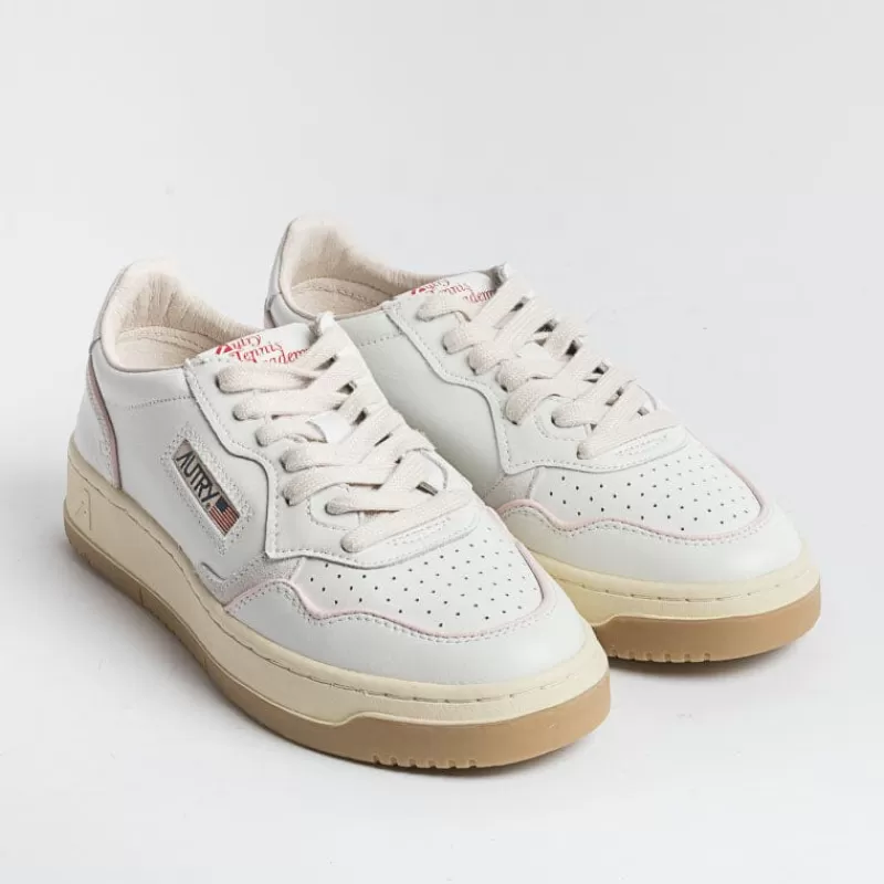 AUTRY - Collezione donna Autry Ce19- Sneakers Low Wom Leat/Suede - Bianco Piping Rosa<Collezione Scarpe Donna Sneakers