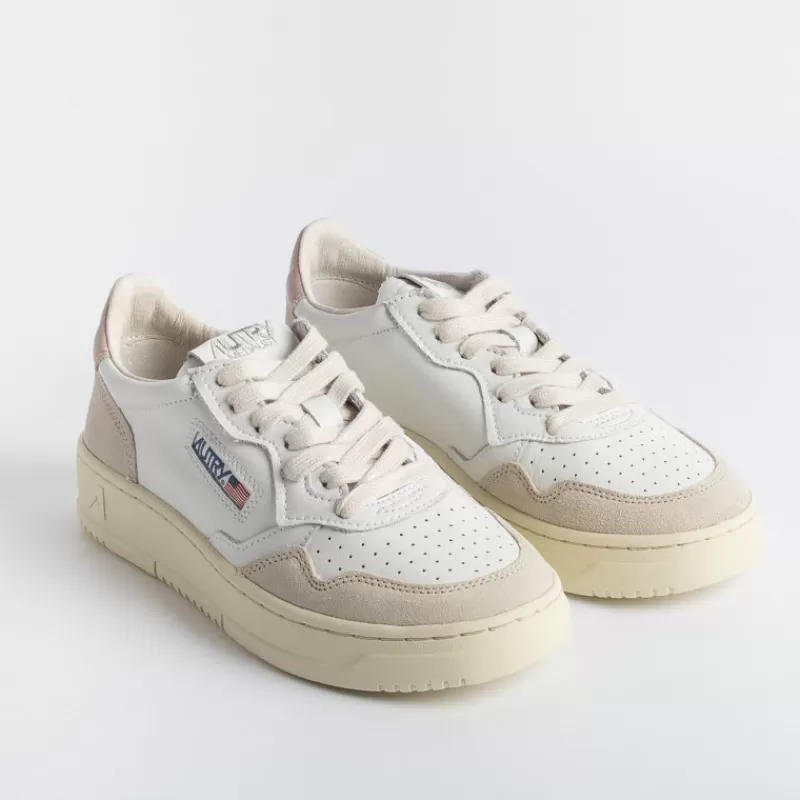 AUTRY - Collezione donna Autry Ls37- Sneakers Low Wom Leat/Suede - Bianco/Cipria<Collezione Scarpe Donna Sneakers