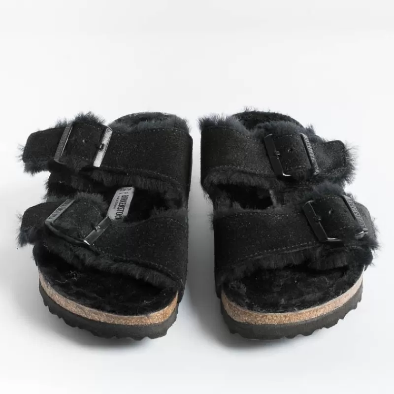 BIRKENSTOCK - Sandali Bassi 0752663 - Arizona Fur - Nero<Collezione Scarpe Donna Sandali Bassi