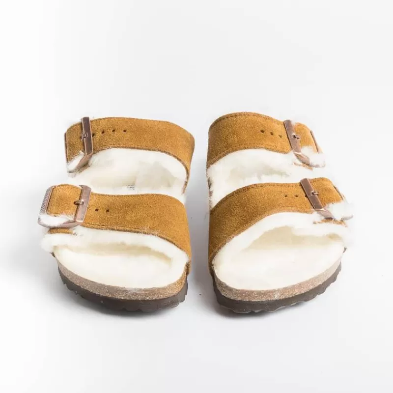 BIRKENSTOCK - Sandali Bassi 1001135 - Arizona Fur - Mink<Collezione Scarpe Donna Sandali Bassi