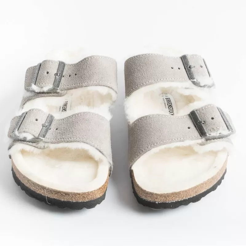 BIRKENSTOCK - Sandali Bassi 1017403 - Arizona Fur - Grigio<Collezione Scarpe Donna Sandali Bassi