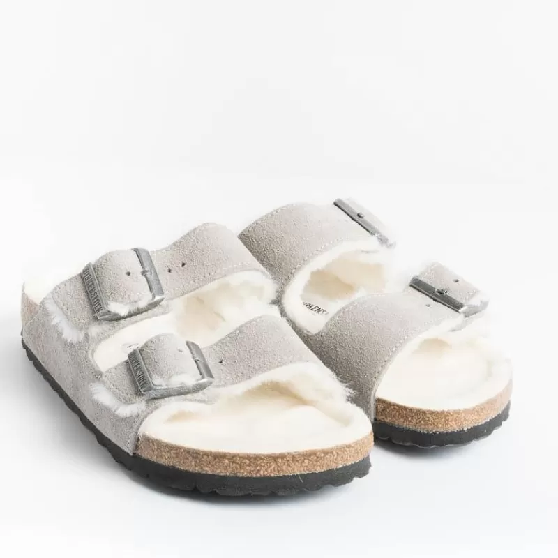 BIRKENSTOCK - Sandali Bassi 1017403 - Arizona Fur - Grigio<Collezione Scarpe Donna Sandali Bassi