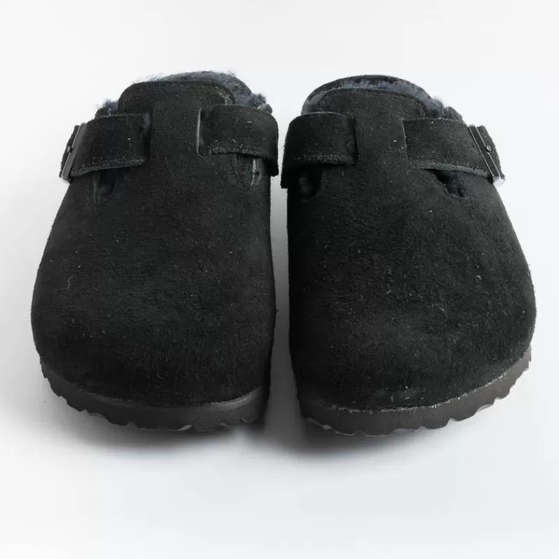 BIRKENSTOCK -Sleepers 0259883 - Boston Fur - Nero<Collezione Scarpe Donna Sabot E Sleepers