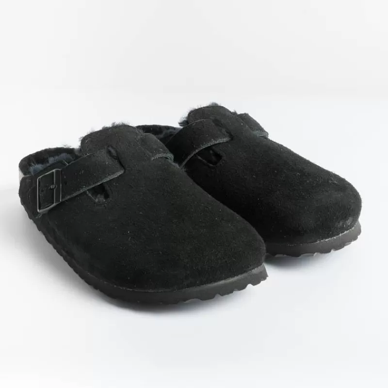 BIRKENSTOCK -Sleepers 0259883 - Boston Fur - Nero<Collezione Scarpe Donna Sabot E Sleepers