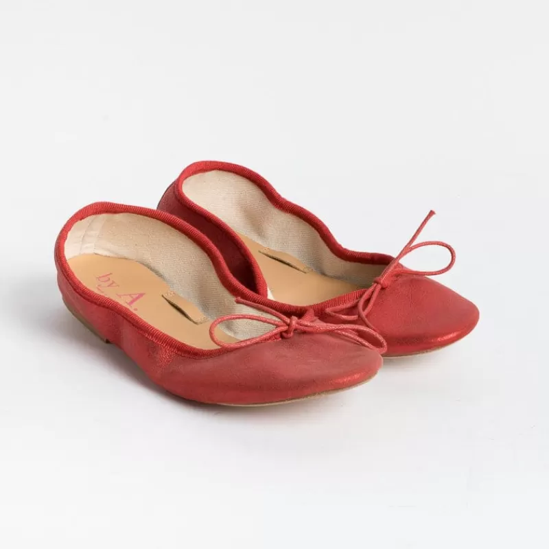 BY A - Ballerina - 4111 - Rosso Laminato<Collezione Scarpe Donna Ballerine