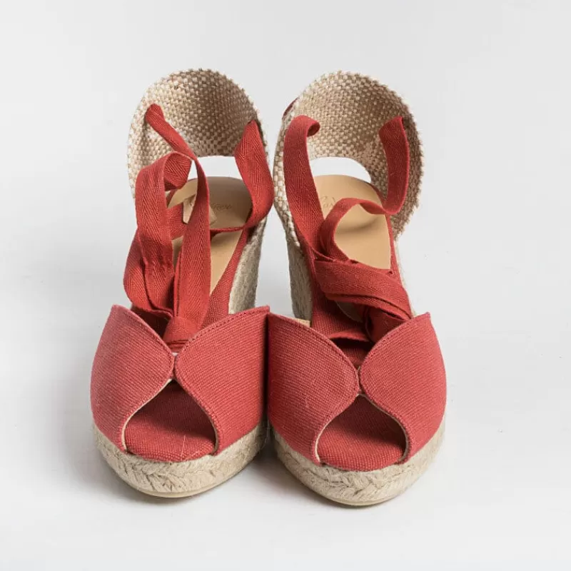 CASTAÑER Castaner - Sandali Con Tacco - Espadrillas - Bilina 6 - Rosso Carminio<Collezione Scarpe Donna Sandali Con Tacco