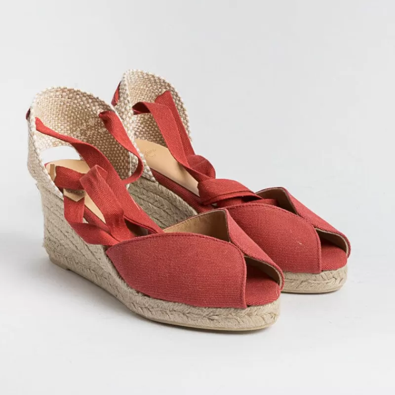 CASTAÑER Castaner - Sandali Con Tacco - Espadrillas - Bilina 6 - Rosso Carminio<Collezione Scarpe Donna Sandali Con Tacco