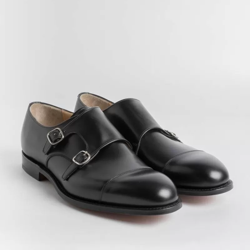 Church's - Doppia Fibbia Cowes - Vitello Nero<Collezione Scarpe Uomo Doppia Fibbia