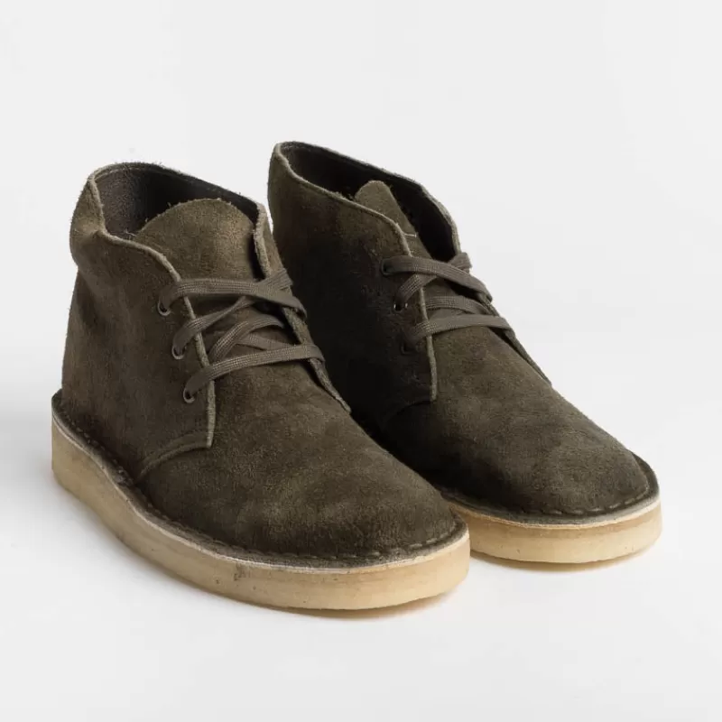 CLARKS - Collezione Uomo Clarks - Polacco - Desert Coal - Camoscio Olive<Collezione Scarpe Uomo Polacchi