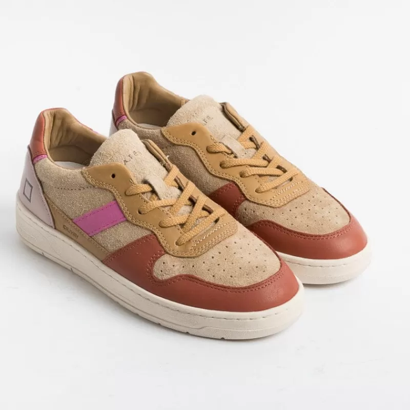 DATE - Sneakers - Court 2.0 Hairy Beige - Beige Arancione<Collezione Scarpe Donna Sneakers