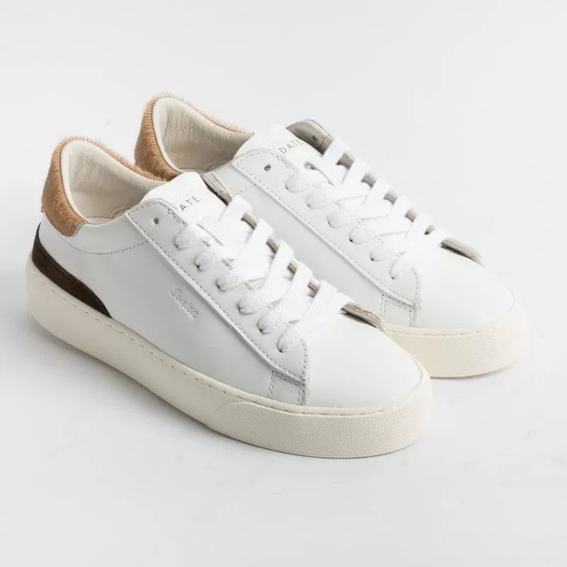 DATE - Sneakers - Sonica Calf - Bianco Beige<Collezione Scarpe Donna Sneakers