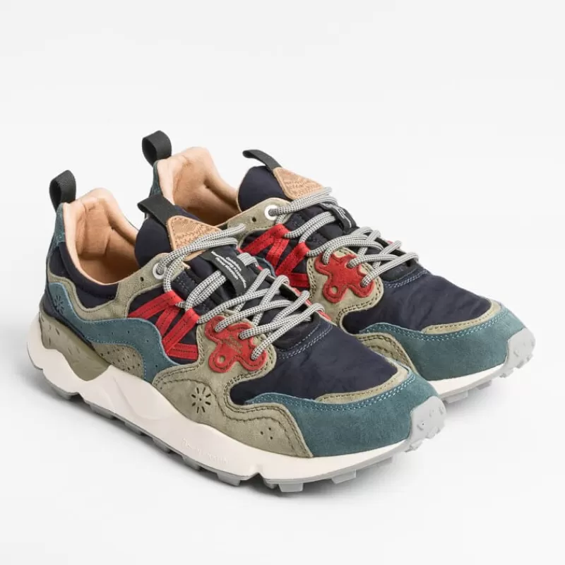 FLOWER MOUNTAIN - Sneakers Yamano 3 - 1C38 Blu/Verde Turchese<Collezione Scarpe Uomo Sneakers