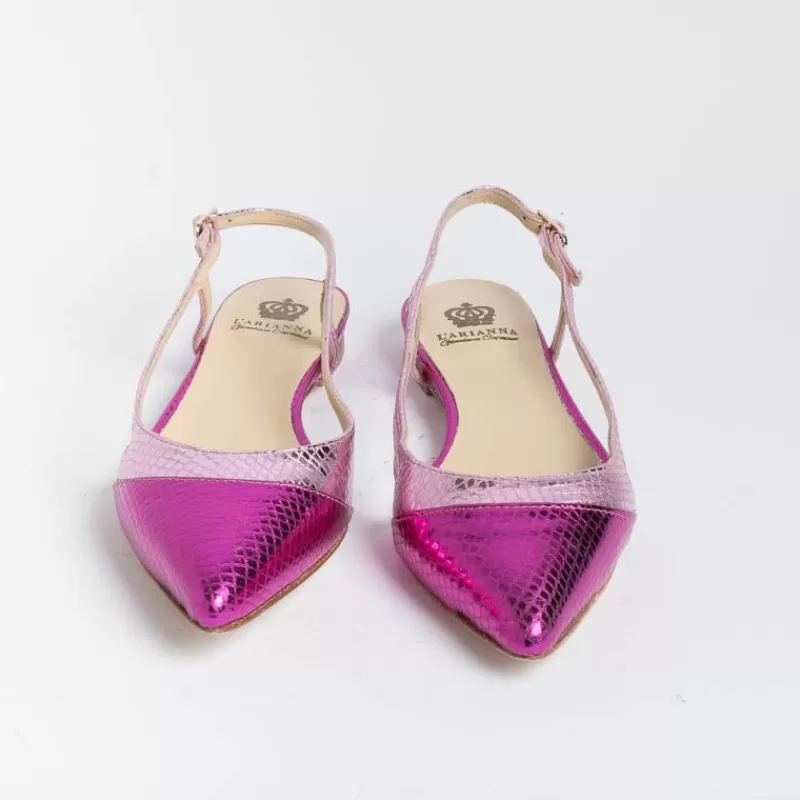 L'Arianna L' Arianna - Sling Back - Ch2006 - Serpente Laminato Fuxia<Collezione Scarpe Donna Sling Back