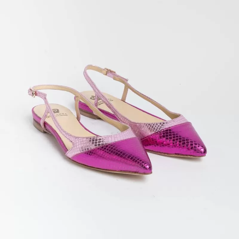 L'Arianna L' Arianna - Sling Back - Ch2006 - Serpente Laminato Fuxia<Collezione Scarpe Donna Cerimonia - Scarpe E Pochette