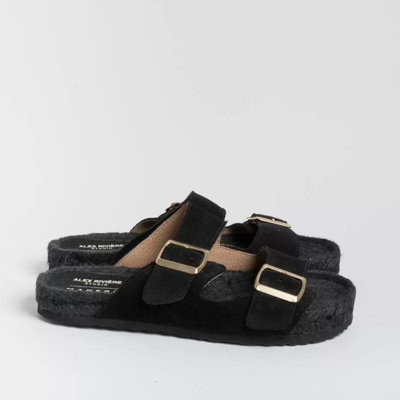 MANEBI - Sandali Bassi - Nordic Sandals - Nero<Collezione Scarpe Donna Sandali Bassi