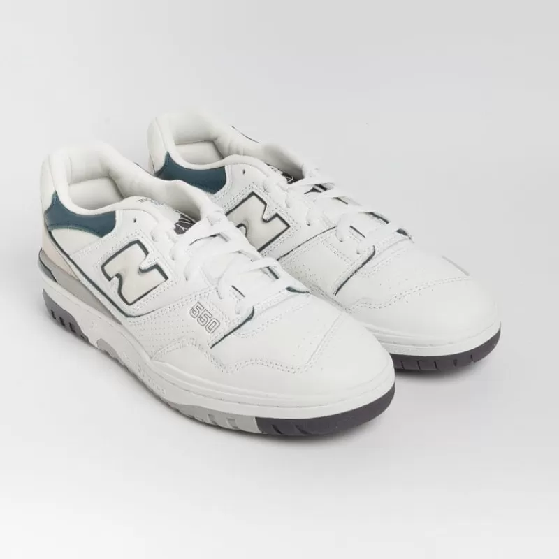 NEW BALANCE - Collezione Uomo New Balance - Sneakers Unisex Bb550Wcb - Bianco Petrolio<Collezione Scarpe Uomo Sneakers