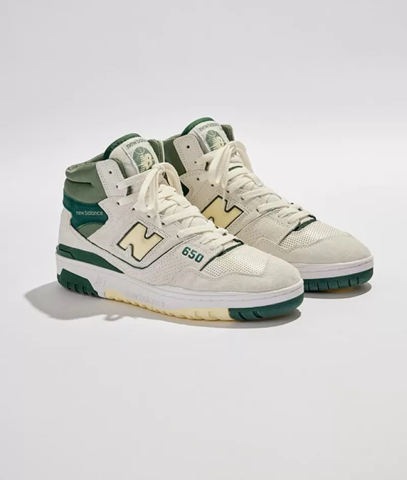 NEW BALANCE - Collezione Uomo New Balance - Sneakers Unisex Bb650Rvg - Bianco Verde<Collezione Scarpe Uomo Sneakers