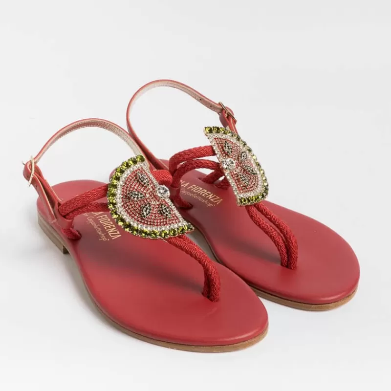 PAOLA FIORENZA - Sandali Bassi Infradito - Fb1001 - Rosso<Collezione Scarpe Donna Sandali Bassi