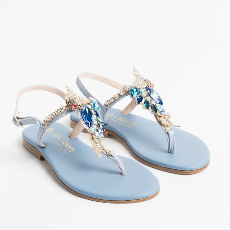 PAOLA FIORENZA - Sandali Bassi Infradito - Fb955 Azzurro<Collezione Scarpe Donna Infradito