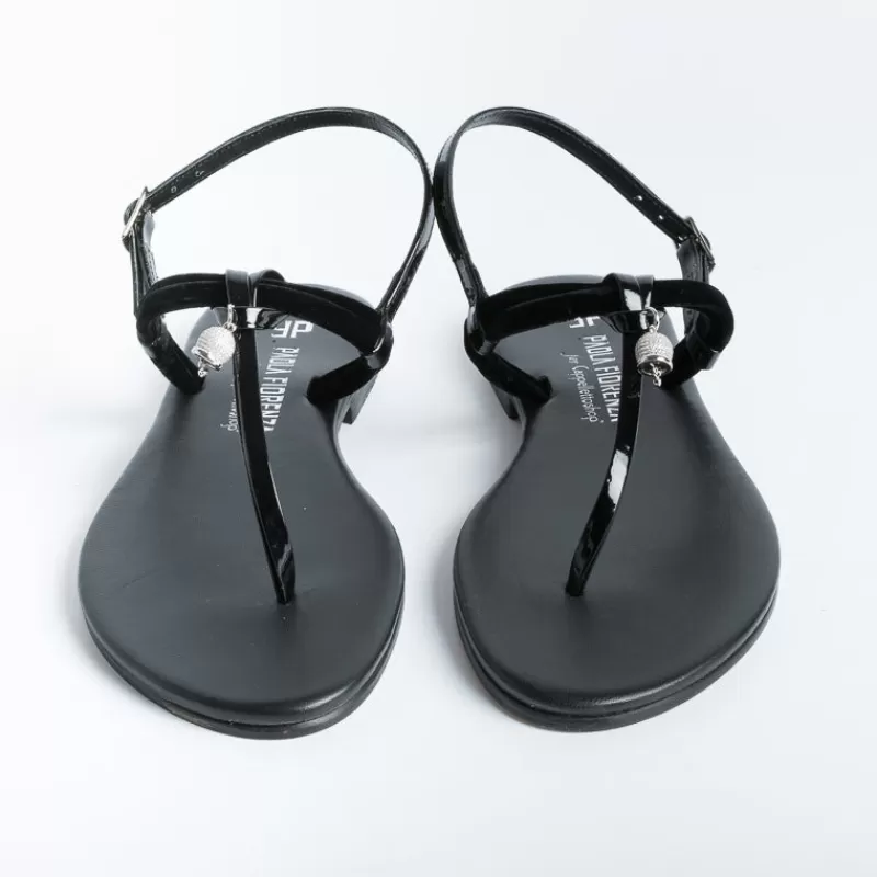 PAOLA FIORENZA - Sandali Bassi Infradito Bs05 Nodino - Velluto - Nero<Collezione Scarpe Donna Infradito