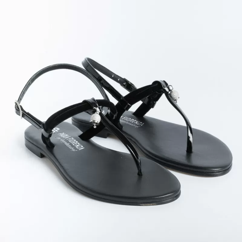 PAOLA FIORENZA - Sandali Bassi Infradito Bs05 Nodino - Velluto - Nero<Collezione Scarpe Donna Infradito