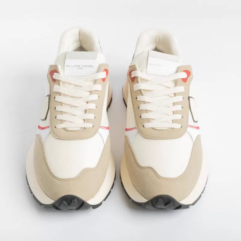 Philippe Model Paris Philippe Model - Sneakers Atlu Wp02 - Antibes - Beige/ Rosso<Collezione Scarpe Uomo Sneakers