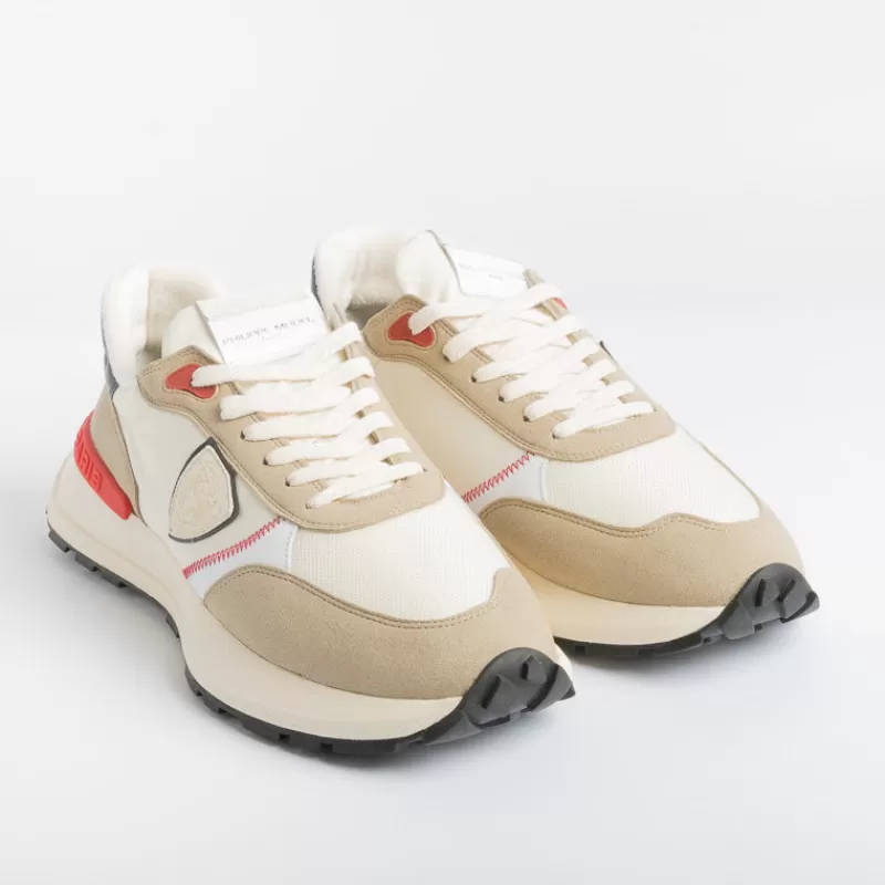 Philippe Model Paris Philippe Model - Sneakers Atlu Wp02 - Antibes - Beige/ Rosso<Collezione Scarpe Uomo Sneakers