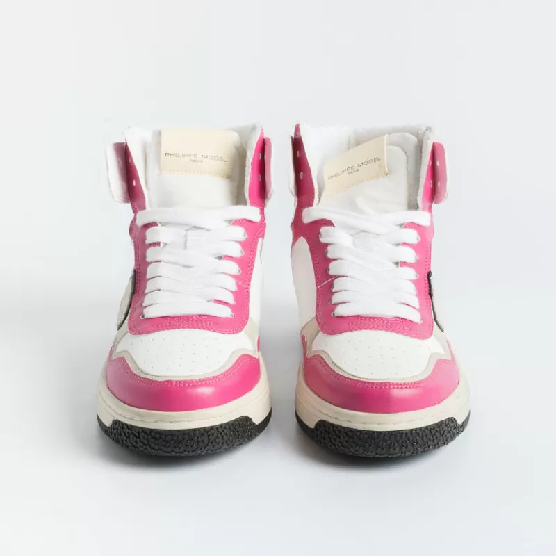 Philippe Model Paris Philippe Model - Sneakers Lyhd Cl03 - Lyon - Mix Blanc Fucsia<Collezione Scarpe Donna Sneakers