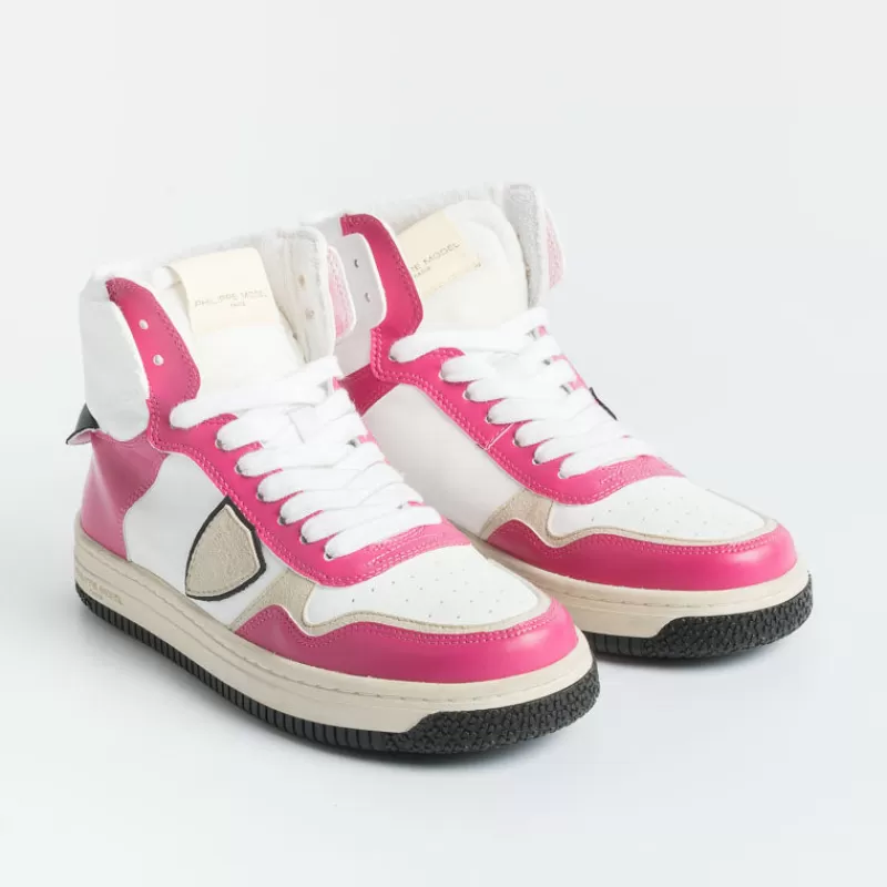 Philippe Model Paris Philippe Model - Sneakers Lyhd Cl03 - Lyon - Mix Blanc Fucsia<Collezione Scarpe Donna Sneakers