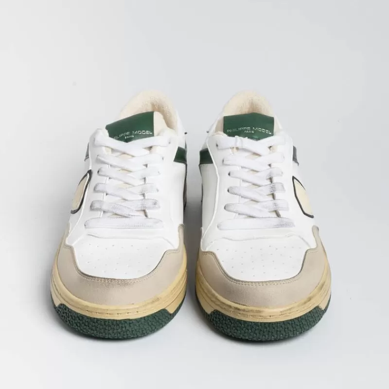 Philippe Model Paris Philippe Model - Sneakers Lylu Cx26 - Lyon - Bianco Verde<Collezione Scarpe Uomo Sneakers