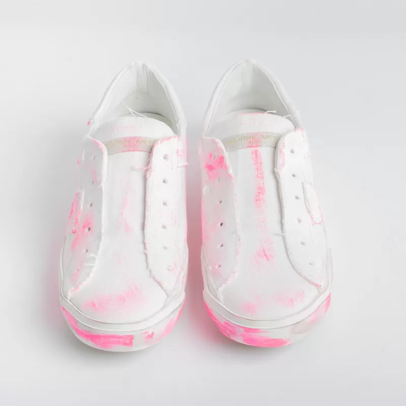 Philippe Model Paris Philippe Model - Sneakers Prld Dd03 - Parisx - Bianco Fuxia<Collezione Scarpe Donna Sneakers