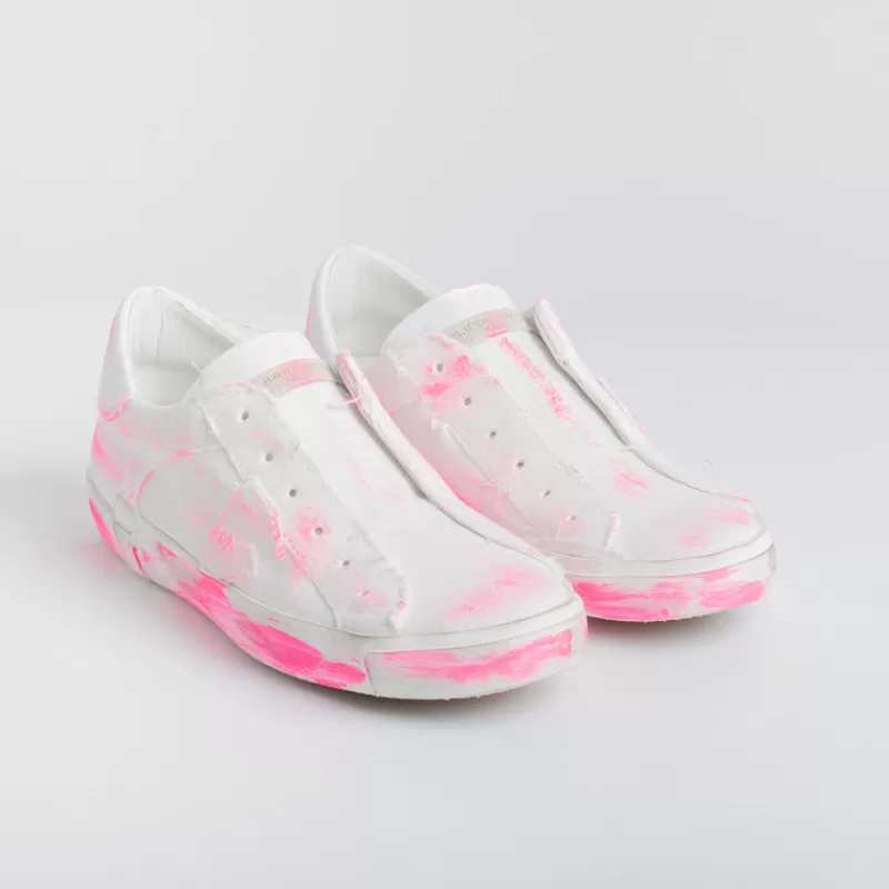 Philippe Model Paris Philippe Model - Sneakers Prld Dd03 - Parisx - Bianco Fuxia<Collezione Scarpe Donna Sneakers