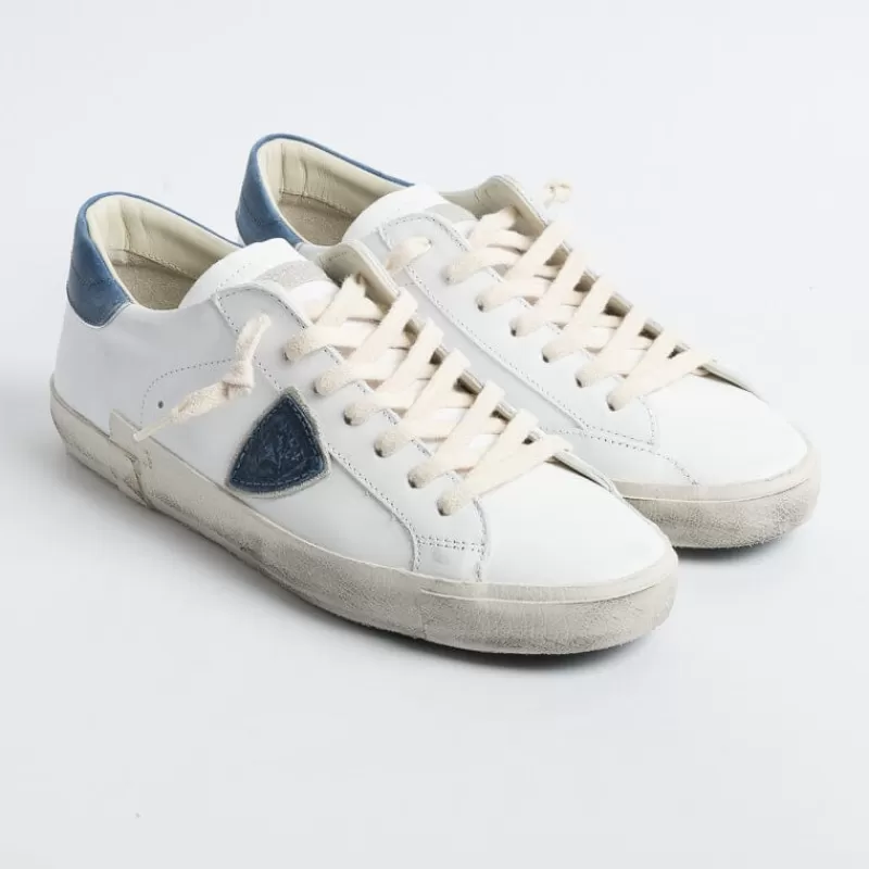 Philippe Model Paris Philippe Model - Sneakers Prlu Vp16 - Parisx - Bianco Bluette<Collezione Scarpe Uomo Sneakers