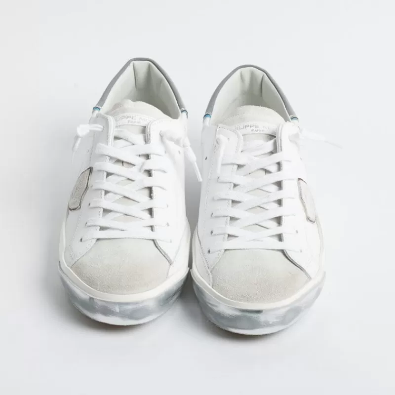 Philippe Model Paris Philippe Model - Sneakers Prlu Vre1 - Parisx - Bianco Grigio<Collezione Scarpe Uomo Sneakers