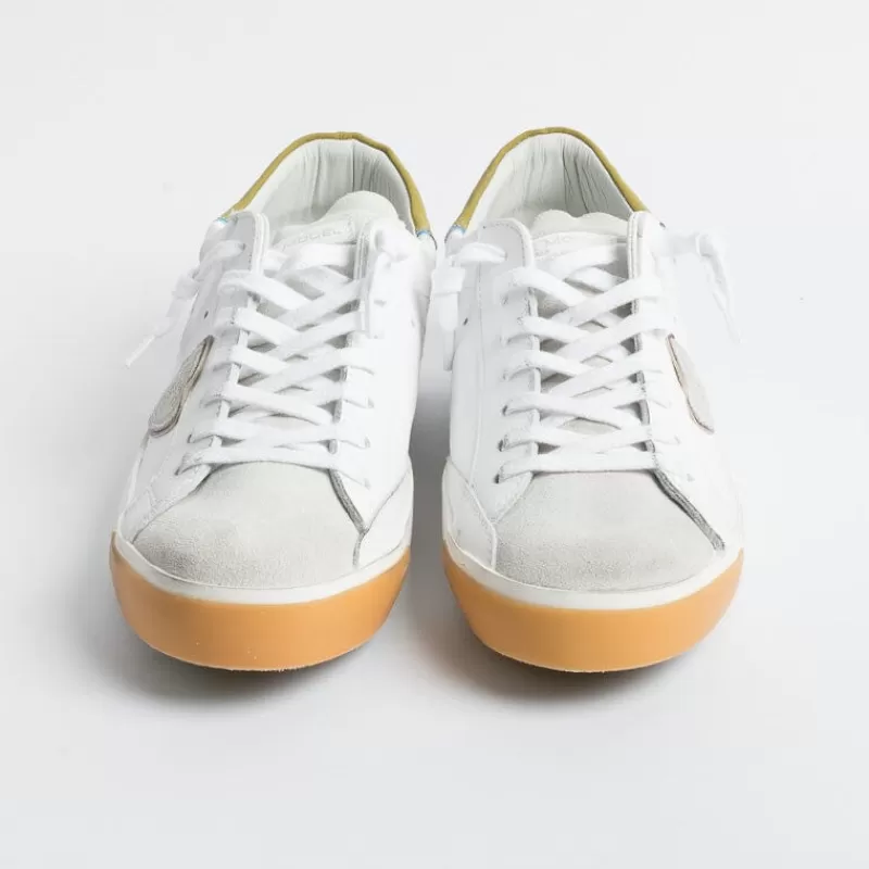 Philippe Model Paris Philippe Model - Sneakers Prlu Vre2 - Parisx - Bianco Senape<Collezione Scarpe Uomo Sneakers