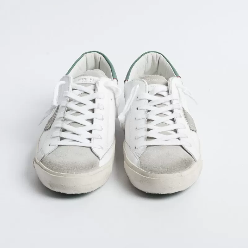 Philippe Model Paris Philippe Model - Sneakers Prlu Vv01 - Parisx - Bianco Verde<Collezione Scarpe Uomo Sneakers