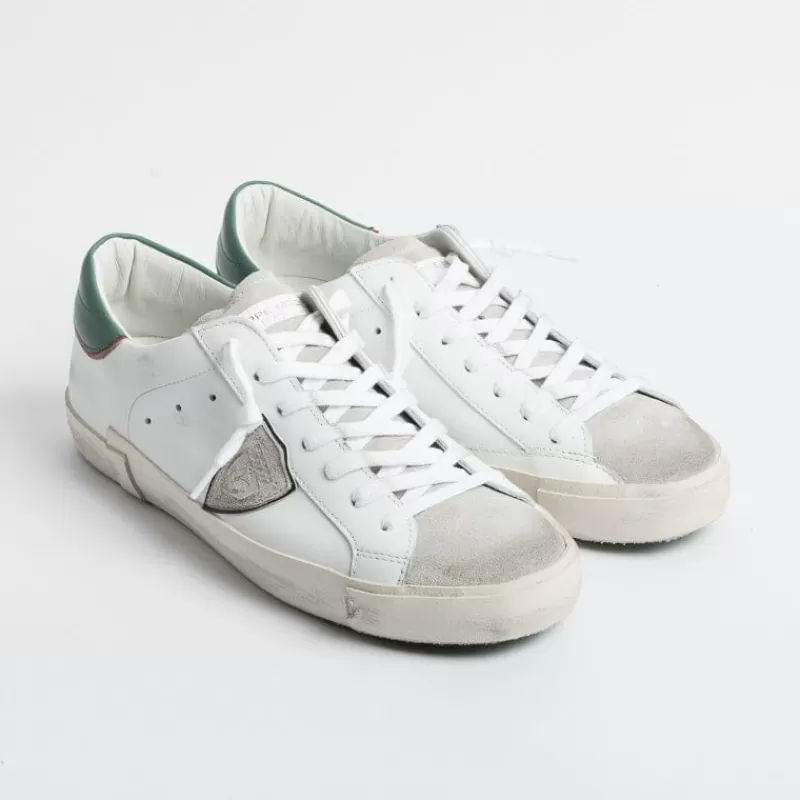 Philippe Model Paris Philippe Model - Sneakers Prlu Vv01 - Parisx - Bianco Verde<Collezione Scarpe Uomo Sneakers