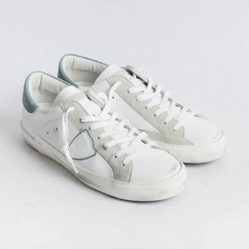 Philippe Model Paris Philippe Model - Sneakers Prlu Vx32 - Parisx - Bianco Denim<Collezione Scarpe Uomo Sneakers