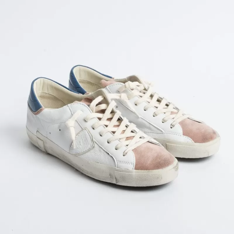 Philippe Model Paris Philippe Model - Sneakers Prlu Wx20 - Parisx - Bianco Rosa<Collezione Scarpe Uomo Sneakers