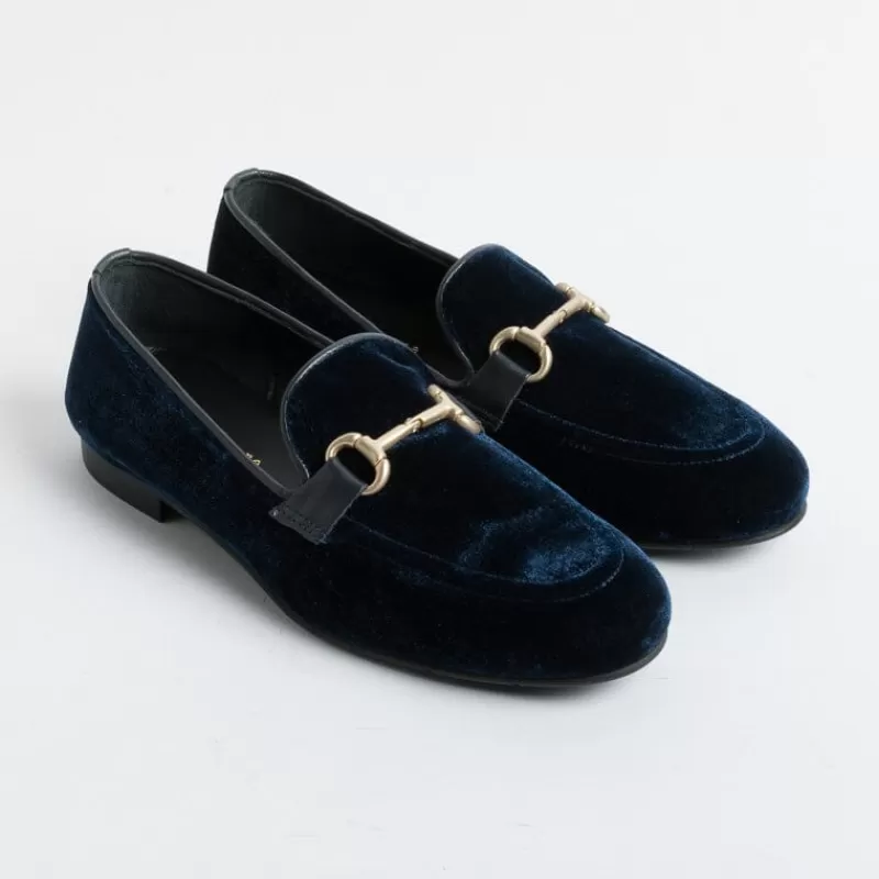 POESIE VENEZIANE - Mocassino - Jja65 - Velluto Bluette<Collezione Scarpe Donna Mocassini