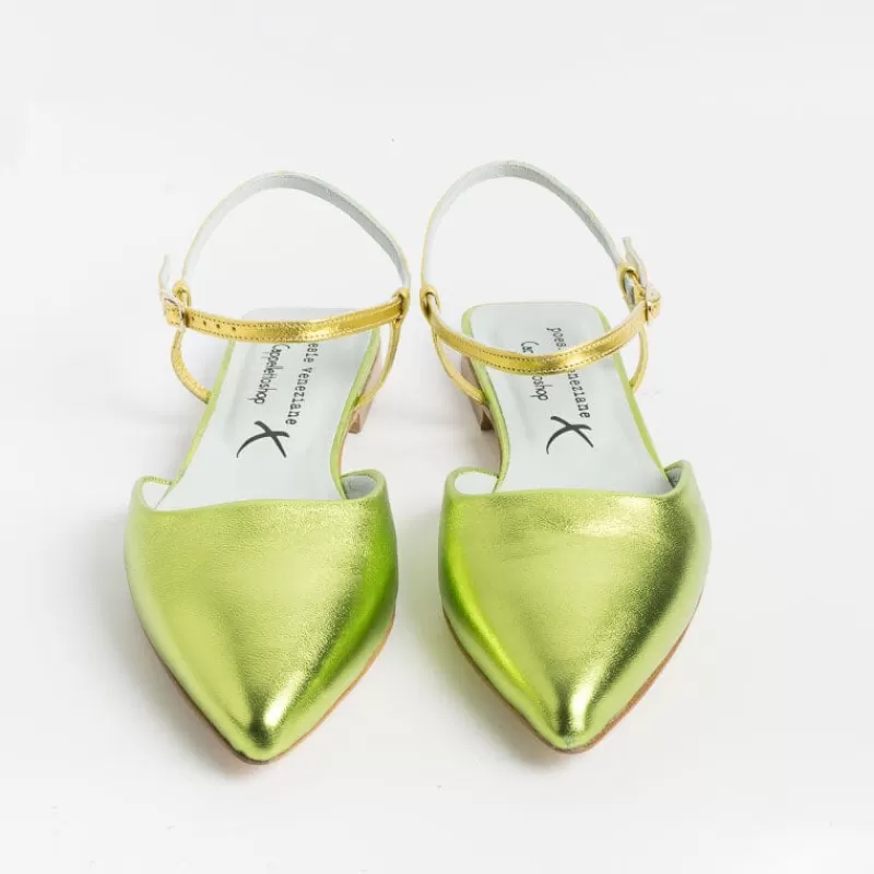 POESIE VENEZIANE - Sling Back - Df34 - Laminato Lime<Collezione Scarpe Donna Sling Back