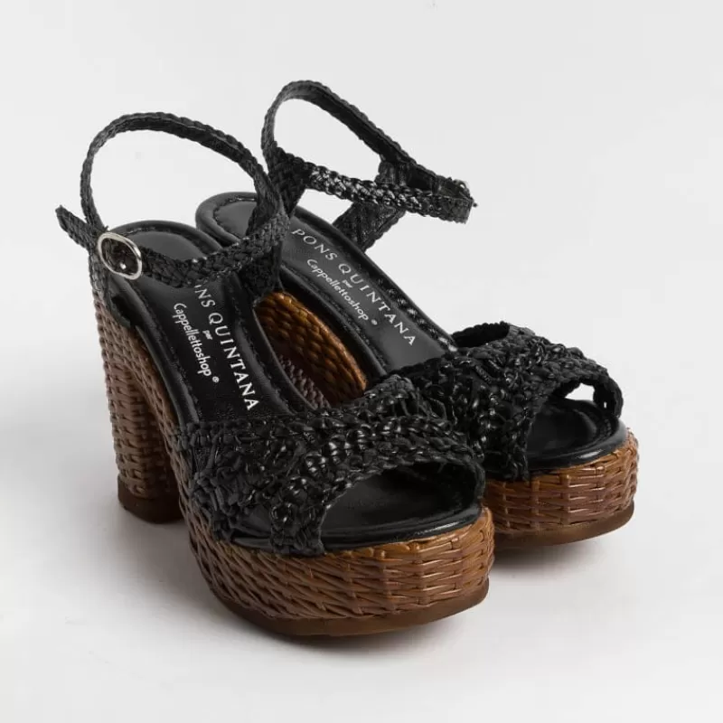 PONS QUINTANA - Sandali Con Tacco- Cannes - 10425 - Nero<Collezione Scarpe Donna Sandali Con Tacco