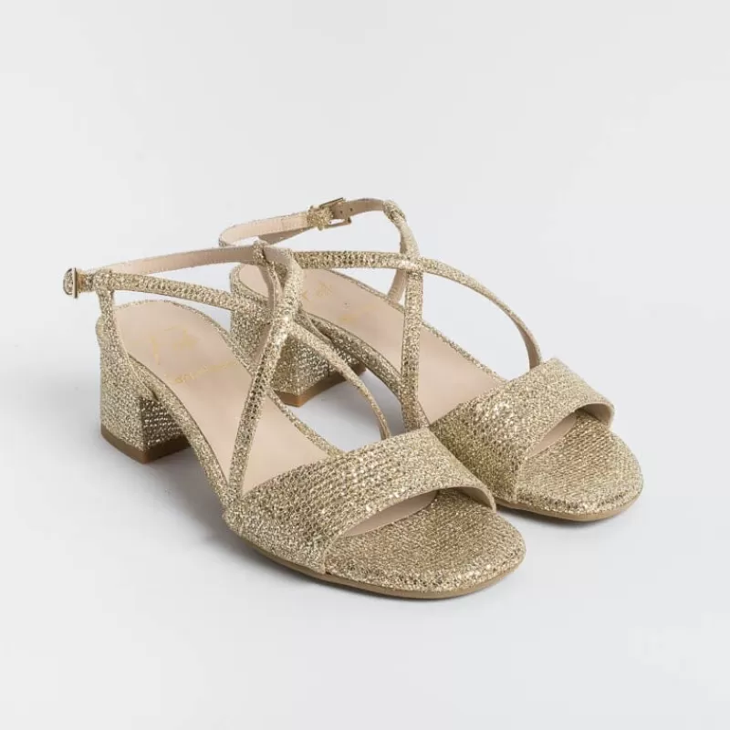 Roberto Festa - Sandali Con Tacco Macy - Tessuto Oro<Collezione Scarpe Donna Cerimonia - Scarpe E Pochette