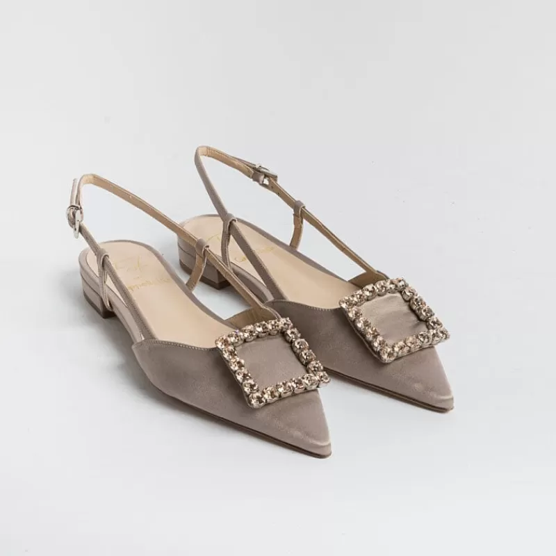 Roberto Festa - Sling Back - Modello Lavanda - Seta Taupe<Collezione Scarpe Donna Cerimonia - Scarpe E Pochette