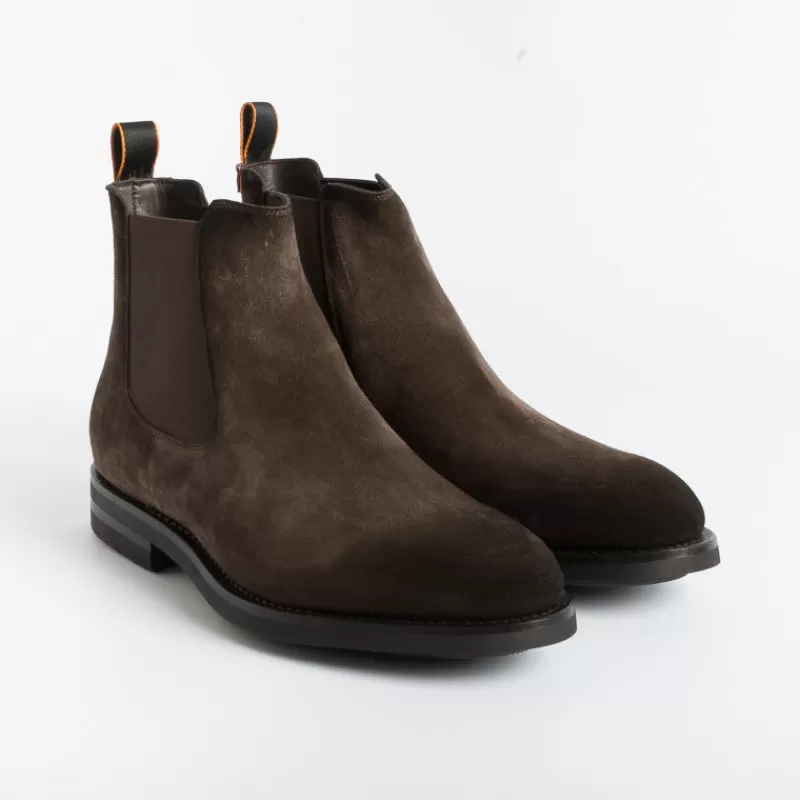 Santoni - Collezione Uomo Santoni - Beatles - 17838 - Camoscio Brown<Collezione Scarpe Uomo Polacchi